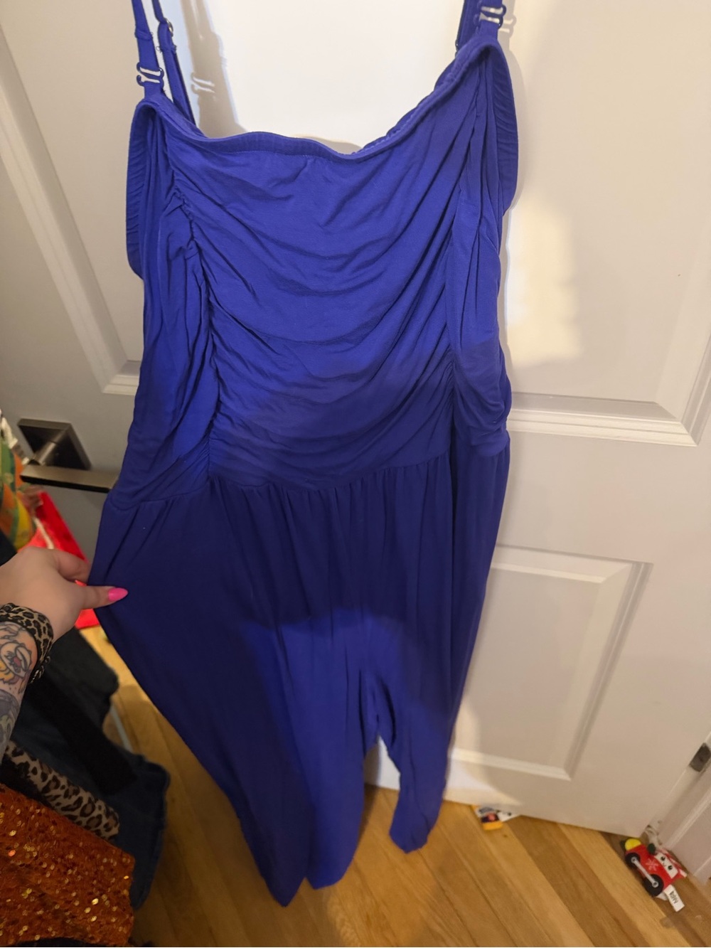 Ava and Viv Royal Blue Draped Jumpsuit
